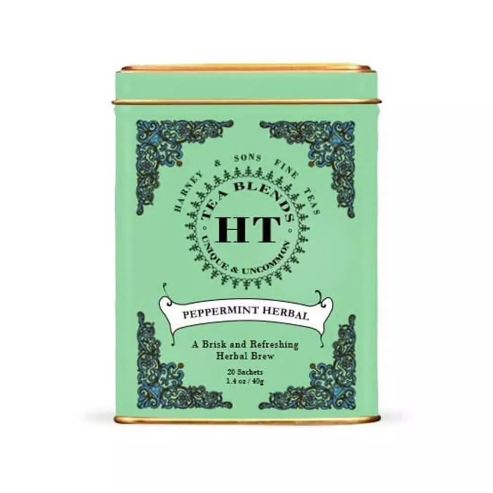 Boîte de 20 sachets individuels de la tisane Peppermint Herbal Harney & Sons