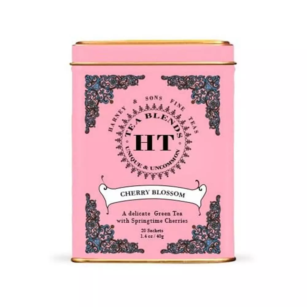 Boîte de 20 sachets individuels de thé vert Cherry Blossom d'Harney & Sons