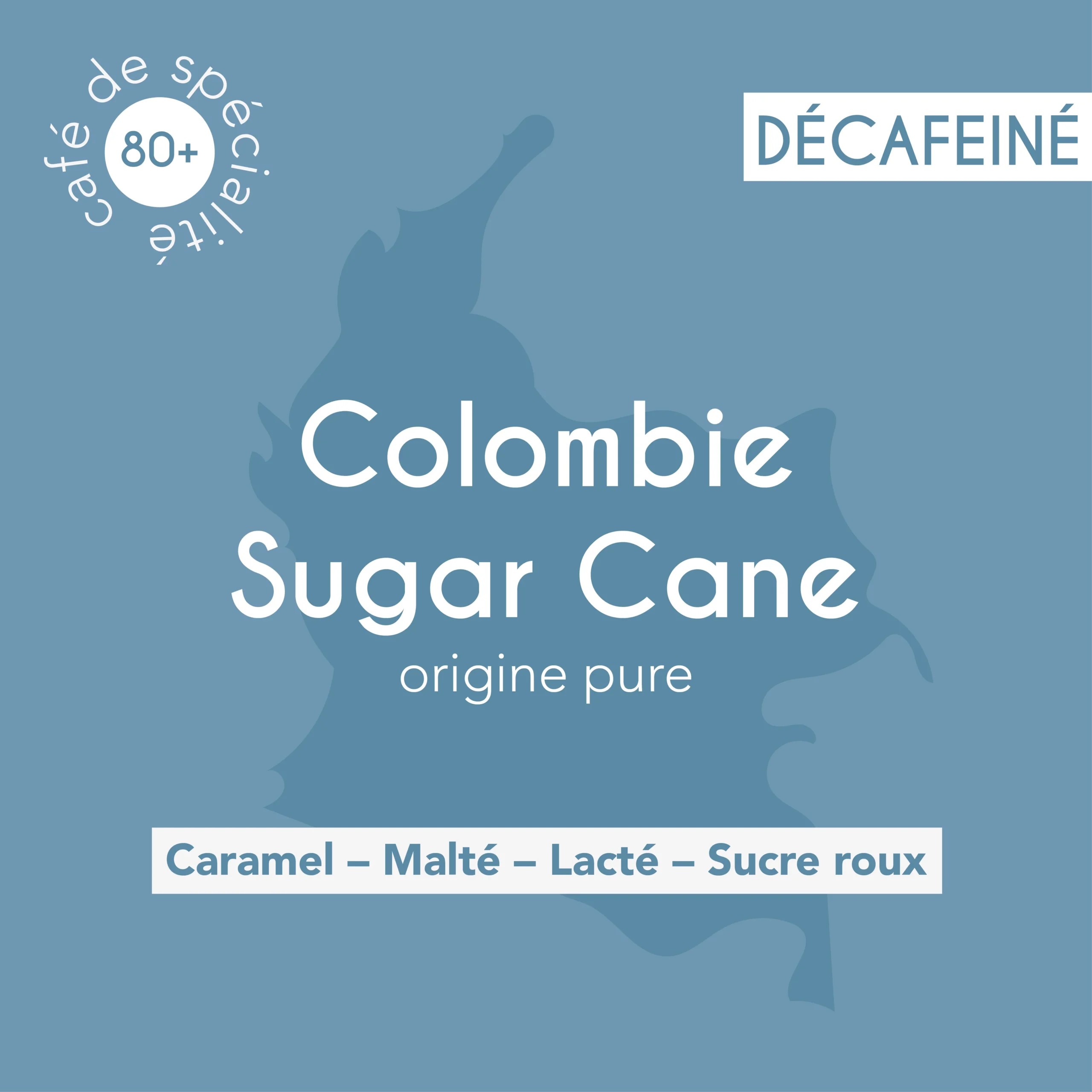 Illustration du décaféiné Colombie-sugar-cane