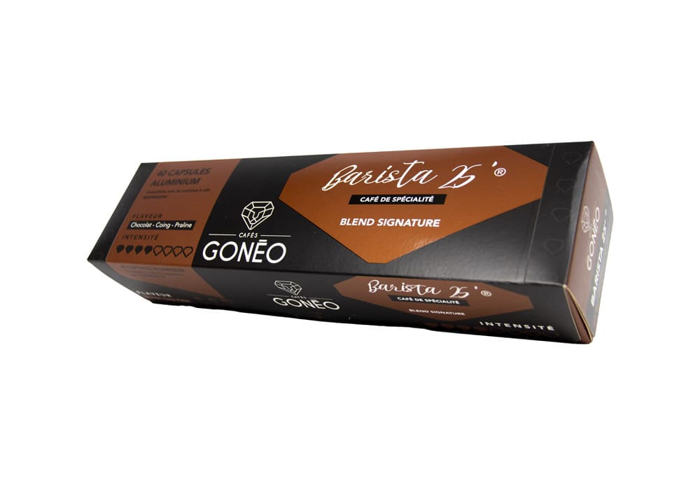 boîte de capsule compatible Nespresso par 40 de Barista 25, café de spécialité