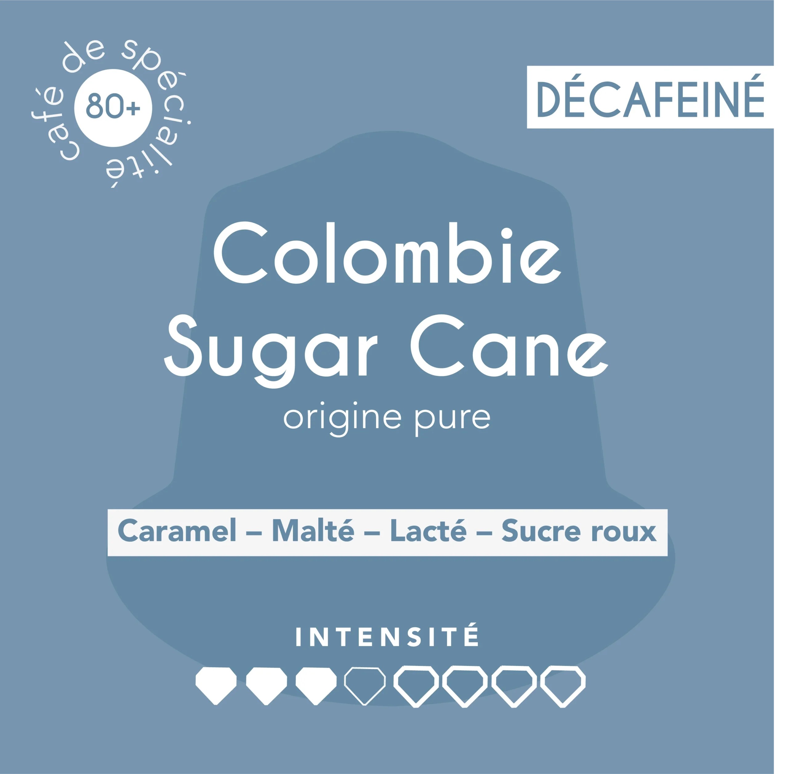 Capsule de décaféiné-Colombie Sugar Cane