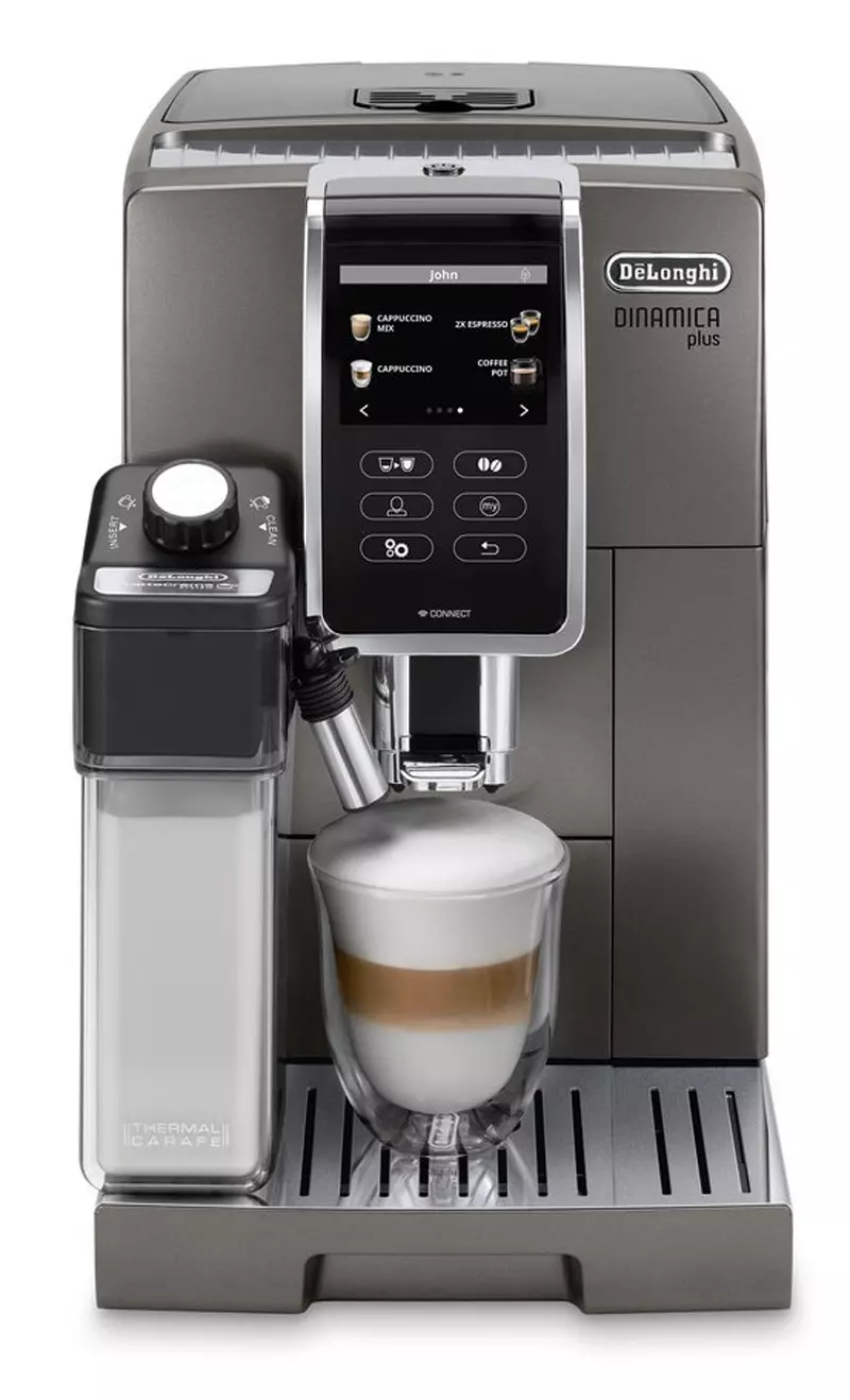 Machine à café Dinamica 3795 vue de face avec un café