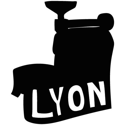 Illustration d'un torréfacteur avec écrit Lyon dessus