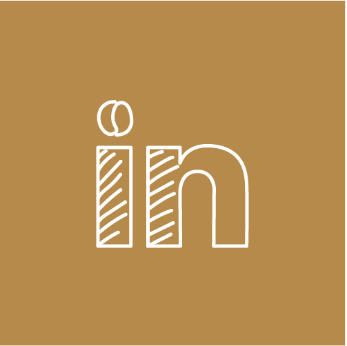 Logo LinkedIn avec un grain de café à la place du point sur le i